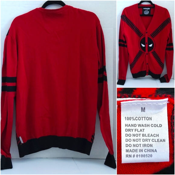 Marvel Dead Pool cardigan sweater size Med - Picture 6 of 7